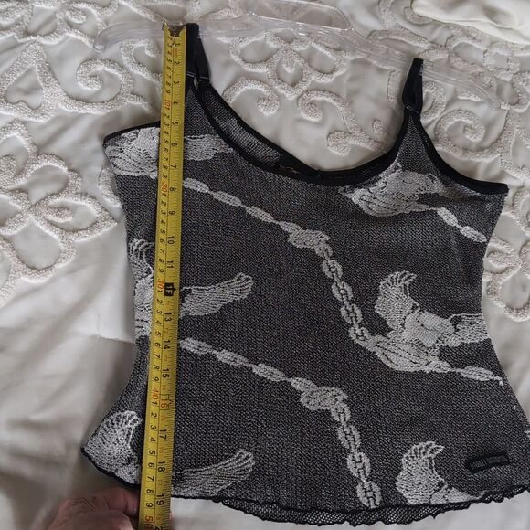 VINTAGE  Harley-Davidson Silver/Black Mesh Tank Top XS - Picture 7 of 10